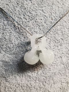 天然翡翠白冰同心扣64235361457793110