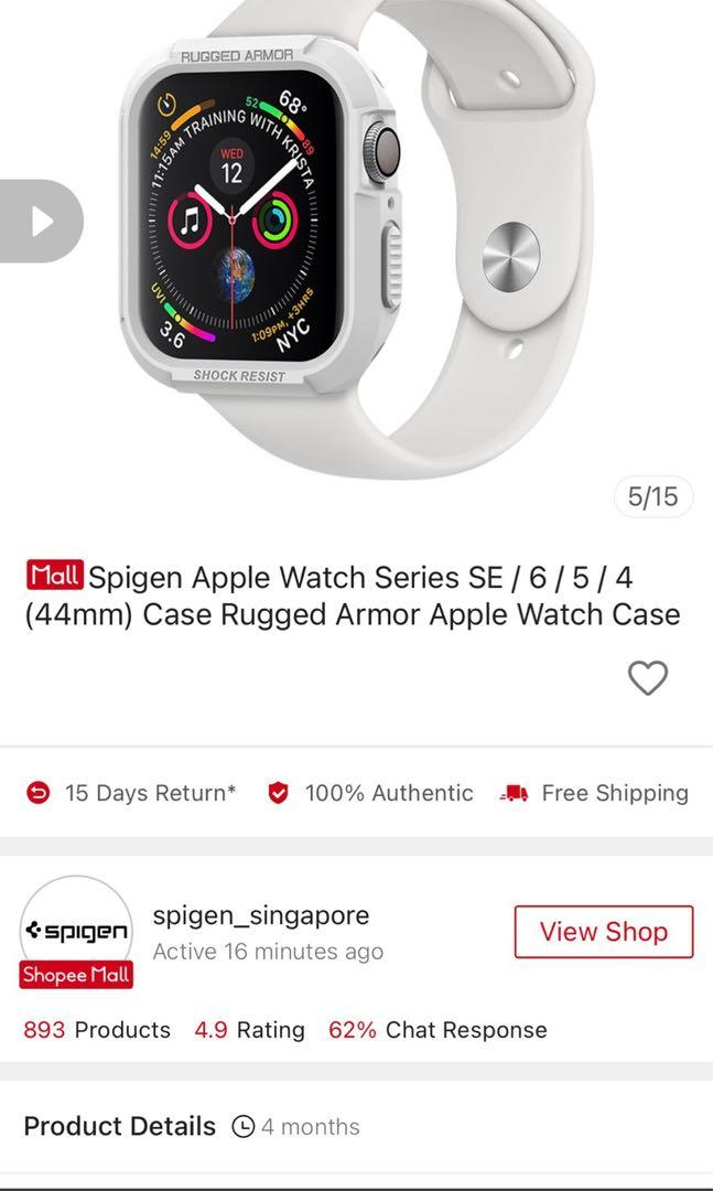 Apple Watch Spigen White Case 44mm, Mobile Phones \u0026 Gadgets, Wearables \u0026  Smart Watches on Carousell