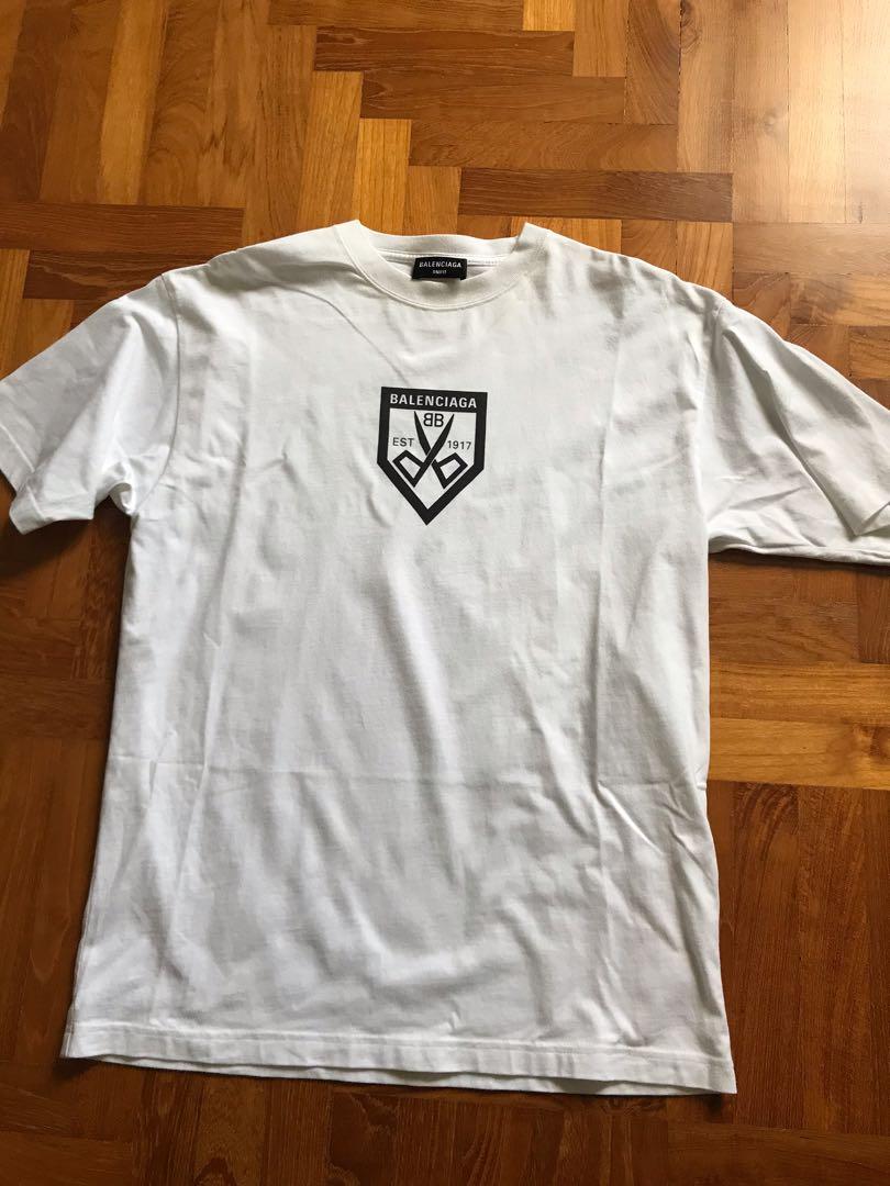 Authentic balenciaga Unfit Oversize White T, Luxury, Apparel on Carousell