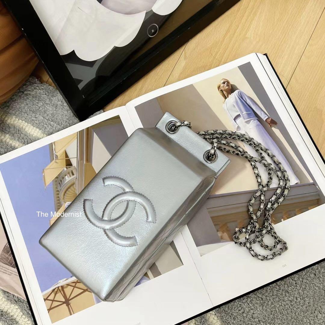 Authentic Chanel Lait De Coco Milk Carton Box Bag with Chain