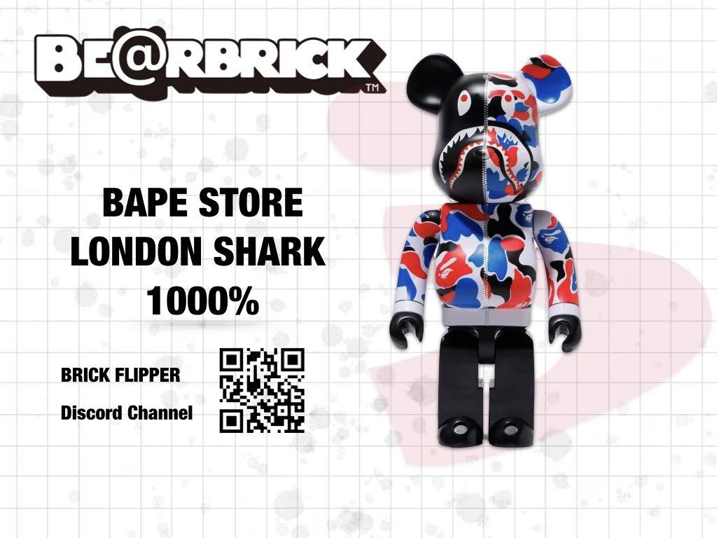 BAPE STORE® LONDON SHARK BE@RBRICK 1000% –