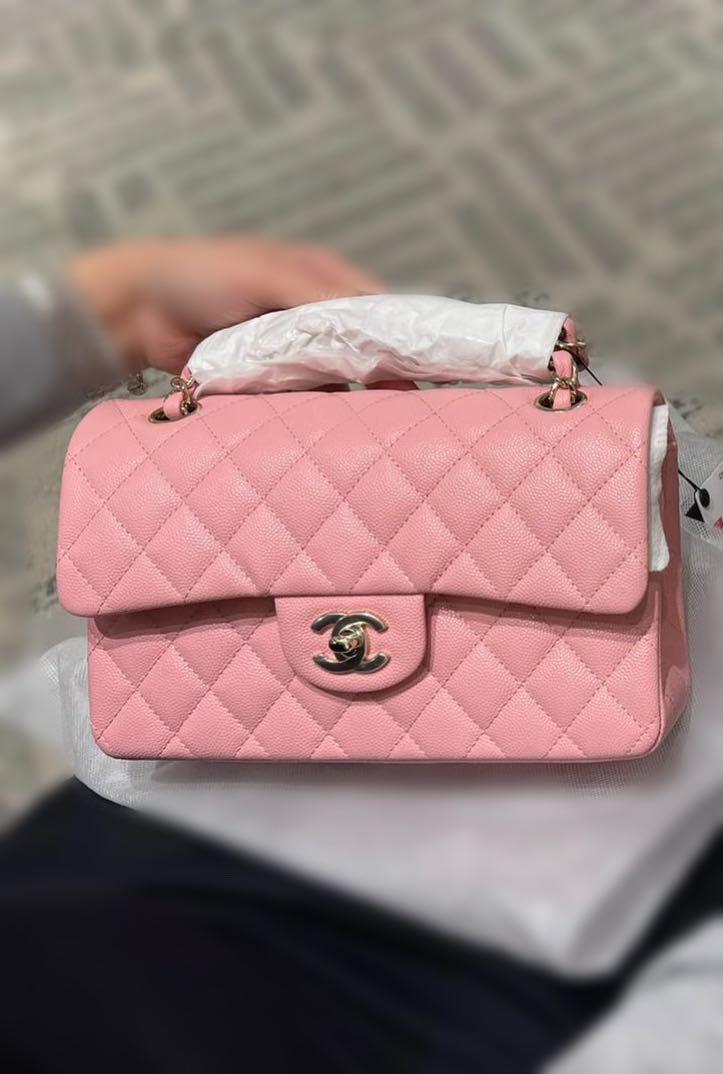 BNIB 22C Chanel Classic Flap Small in Sakura Pink (Caviar) Gold Hardware,  Women's Fashion, Bags & Wallets, Shoulder Bags on Carousell