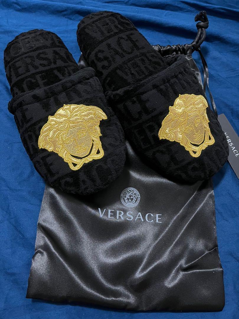 Embroidered medusa slippers sales