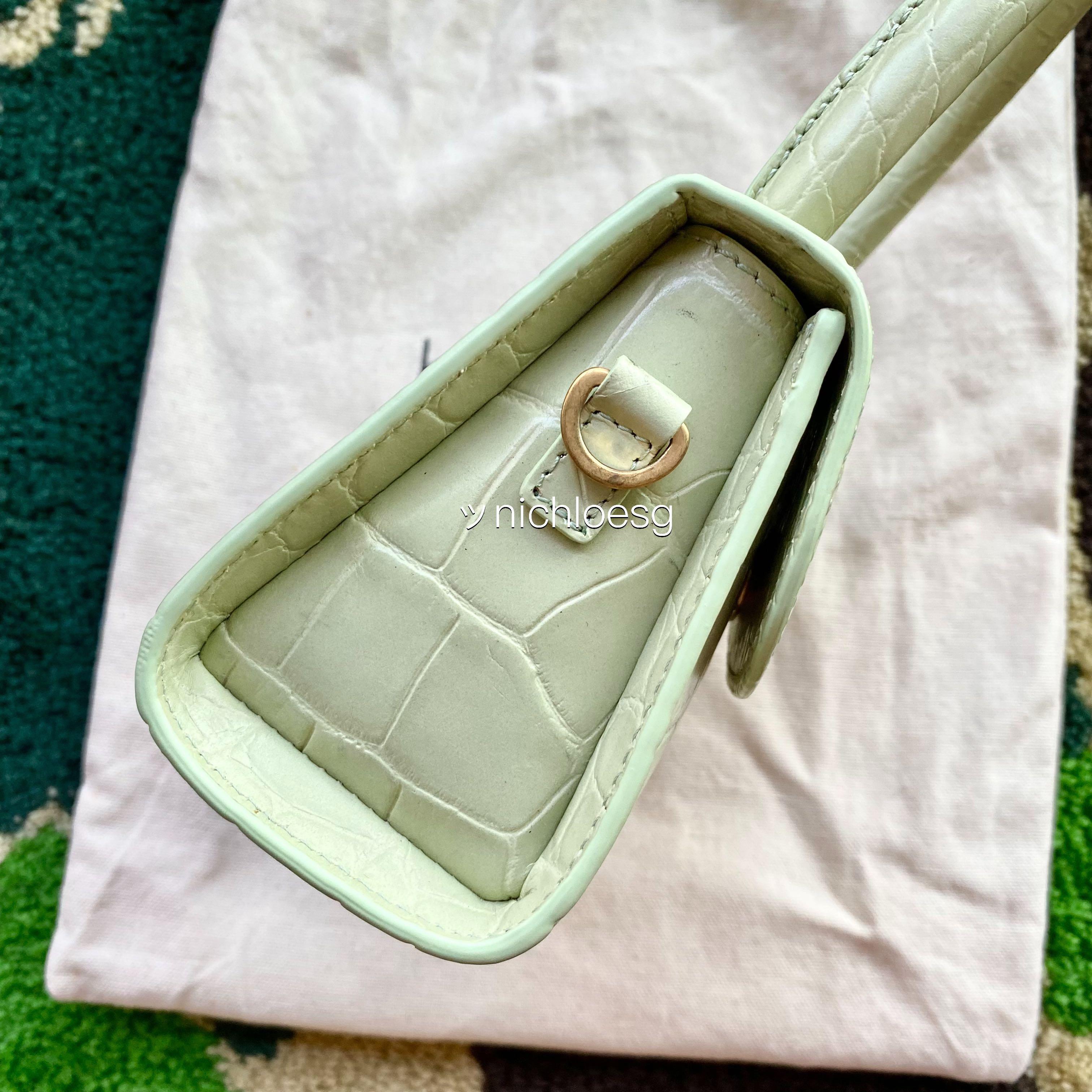 BY FAR MINI SAGE GREEN CROCO EMBOSSED LEATHER Luxury Bags