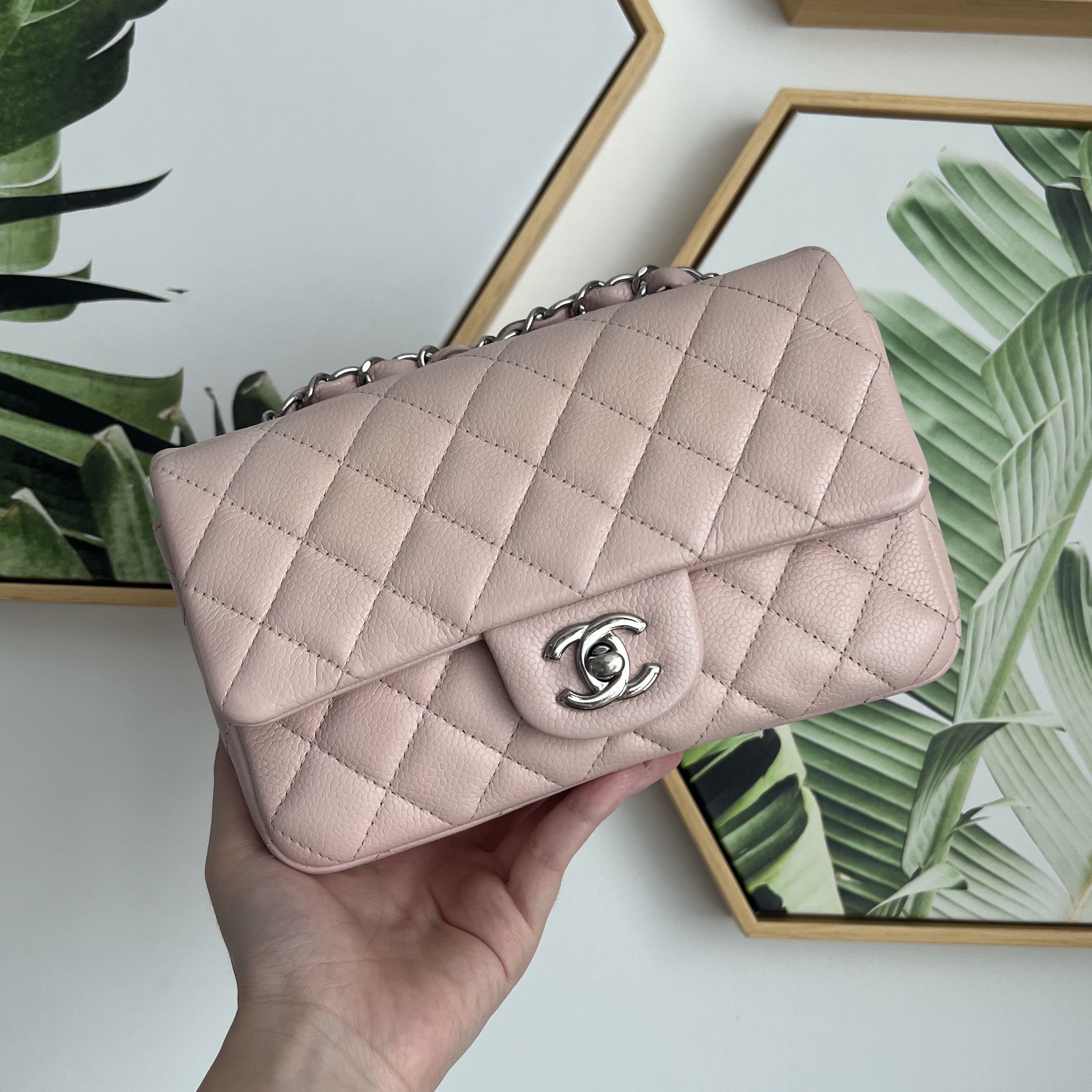 Chanel 14c baby pink mini caviar SHW, Luxury, Bags & Wallets on Carousell