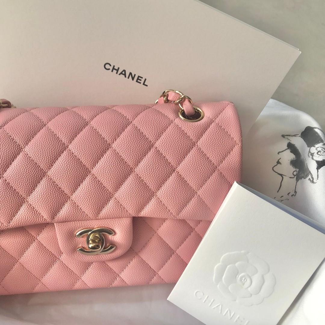 BNIB Chanel Classic Small Pink Flap Bag, Luxury, Bags & Wallets on
