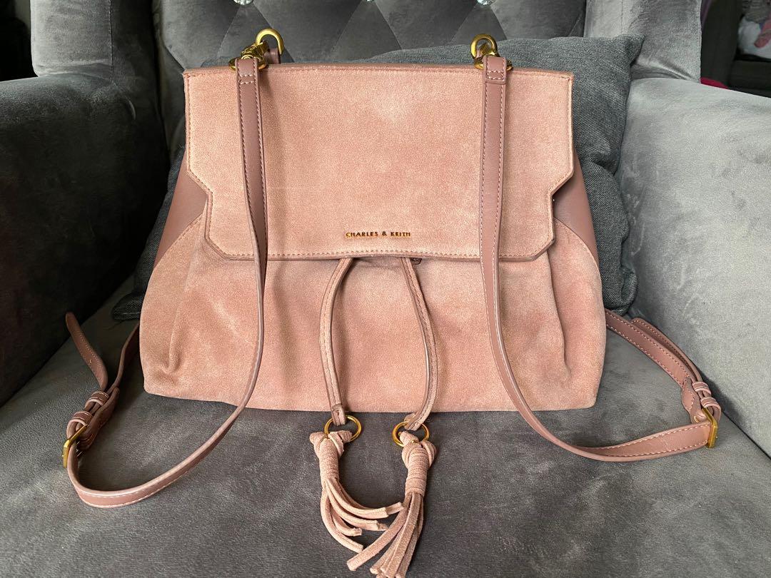 Tassel detail front best sale flap backpack