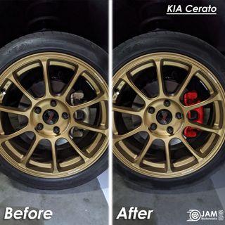 🔥Coloured Car Rims and Brake Calipers🔥 Spray Paint Services *Limited time promo* (Mitsubishi Lancer EX) suitable for all car models like BMW , Audit , Honda , Toyota , Mitsubishi , Mercedes , Brembo Brake , Suzuki , Mini Cooper , Brake Kit