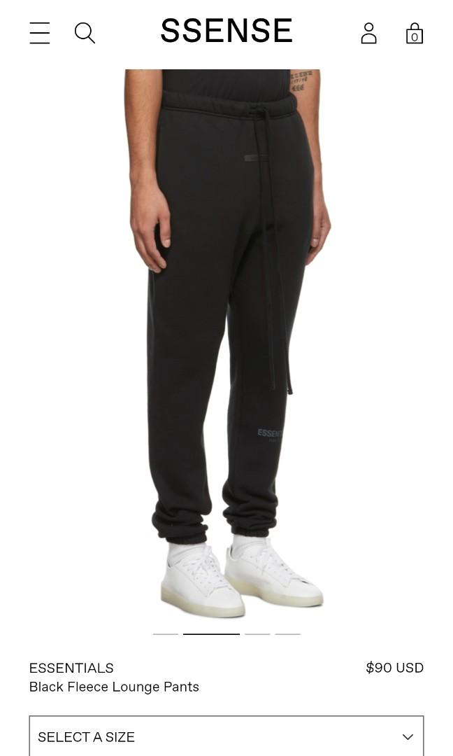 ESSENTIALS black fleece pants Men s Fashion Bottoms Joggers on Carousell