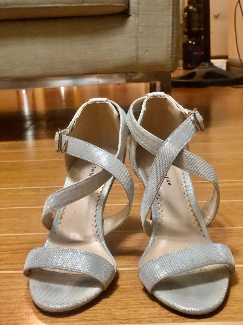 Gibi Heels Silver Size 37 Women s Fashion Footwear Heels on Carousell