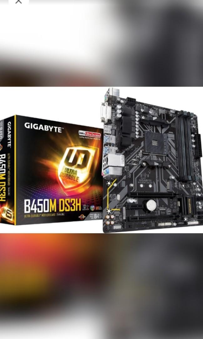 Gigabyte B450m ds3h am4 motherboard Computers Tech Parts