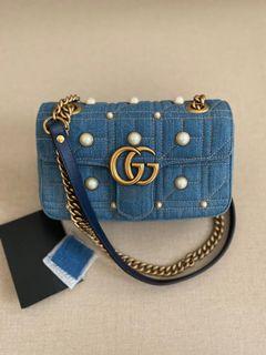 Gucci marmont denim pearl 22cm