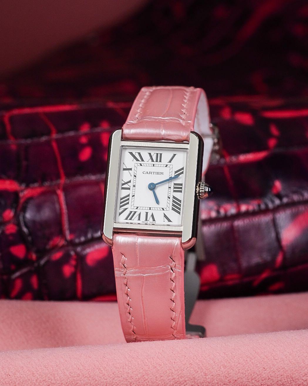 Cartier tank sale solo crocodile strap