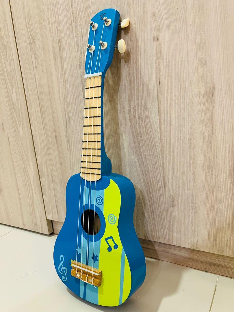 Hape kid's wooden toy ukulele deals in blue
