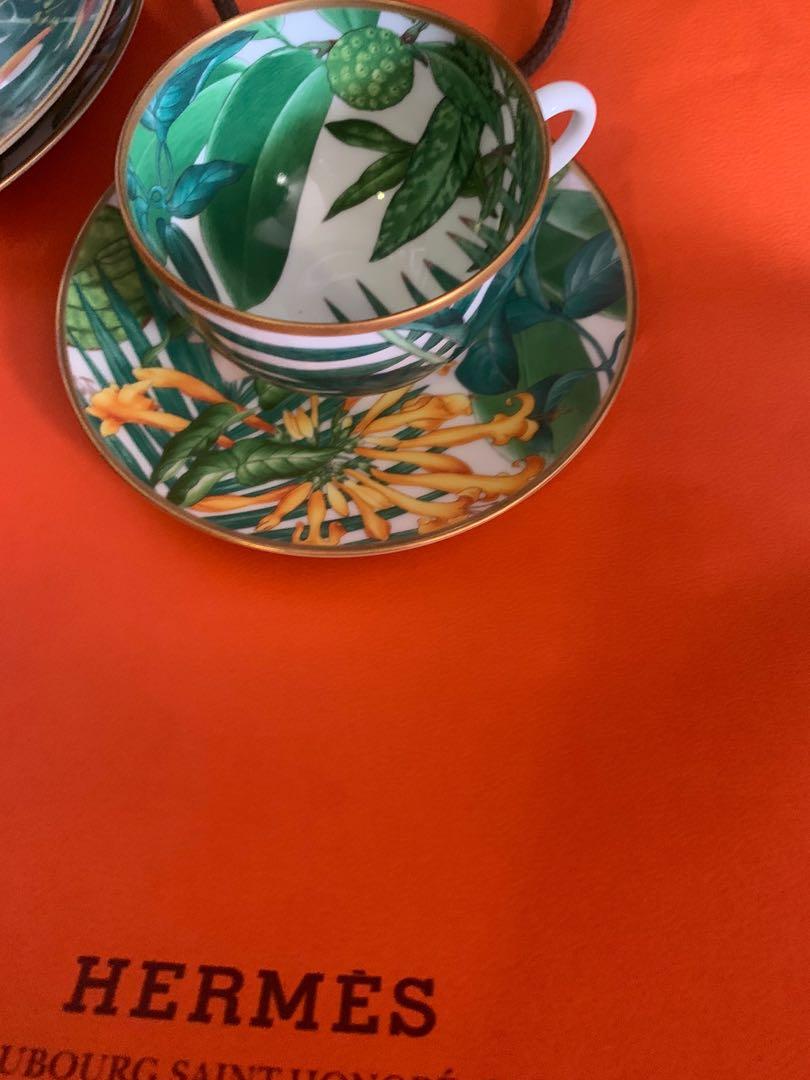 Hermes tea cup and saucer Passifolia, Furniture & Home Living
