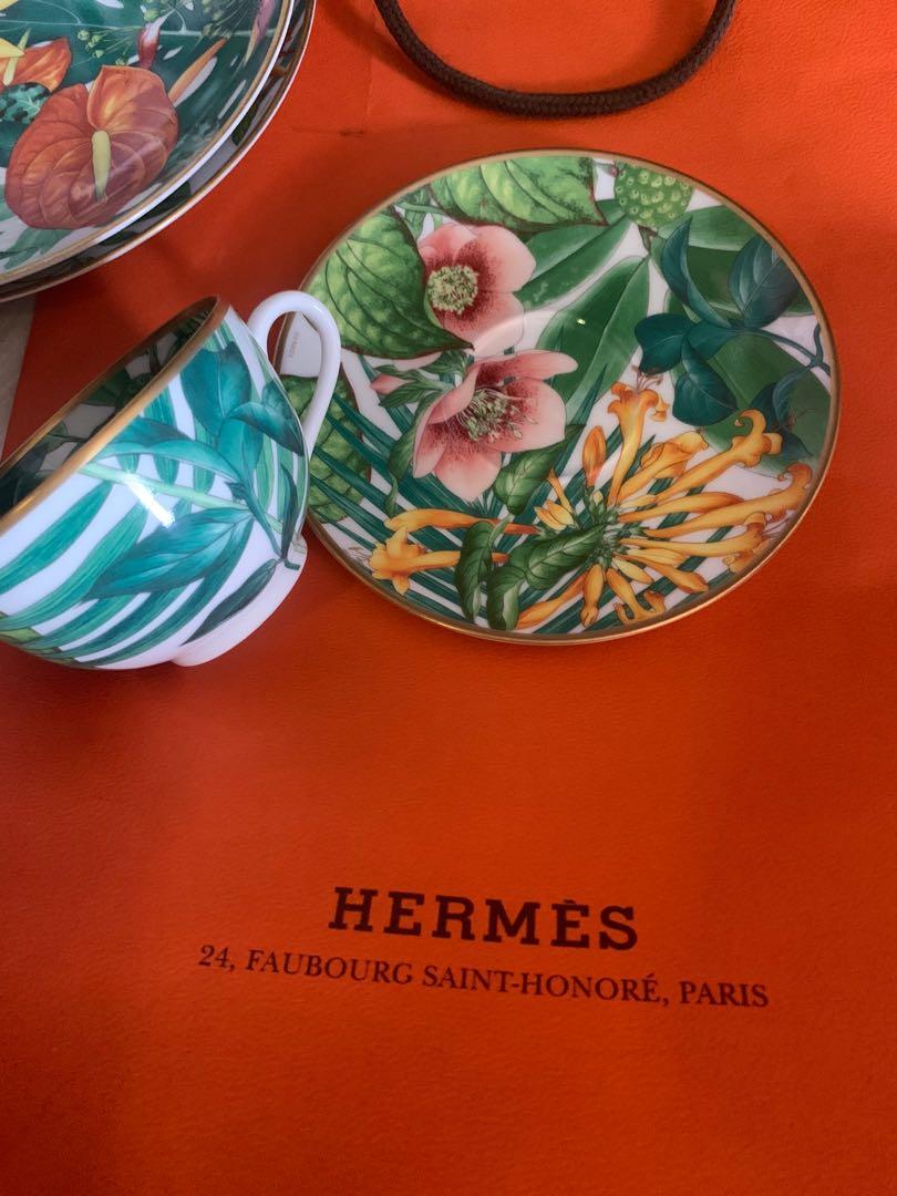 Hermes tea cup and saucer Passifolia, Furniture & Home Living