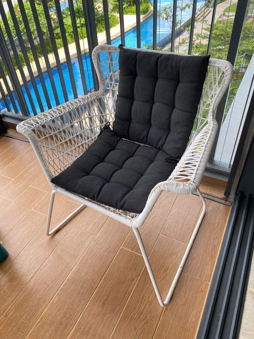 Ikea Hogsten White Chair Outdoor with Cushions Furniture Home