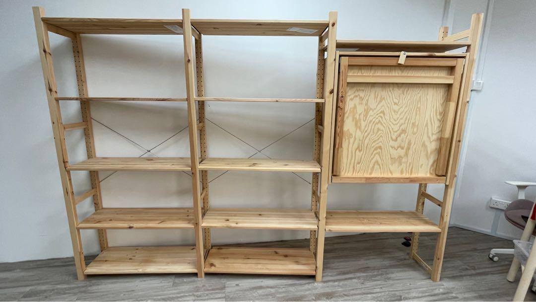 Ikea IVAR shelf set with discontinued foldable table, Furniture & Home