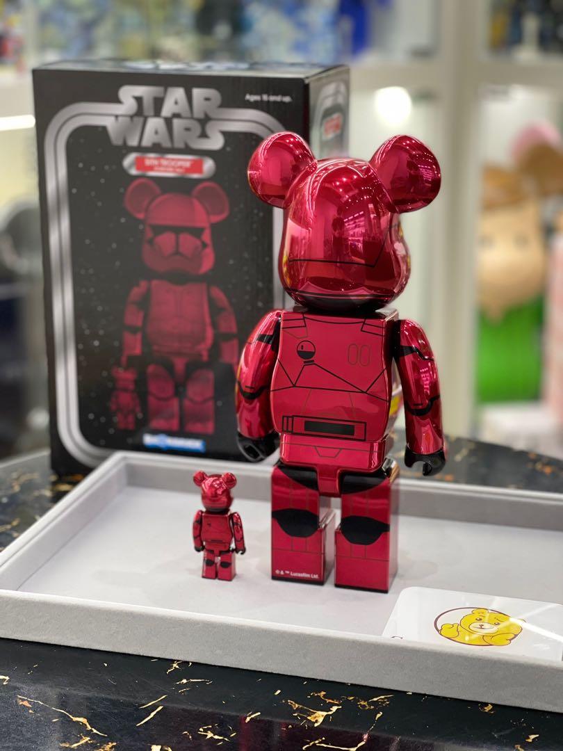[In Stock] BE@RBRICK x Star Wars Sith Trooper 100%+400% Chrome Ver.