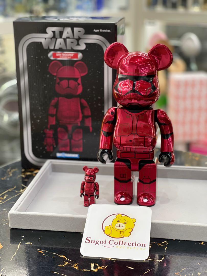 [In Stock] BE@RBRICK x Star Wars Sith Trooper 100%+400% Chrome Ver.