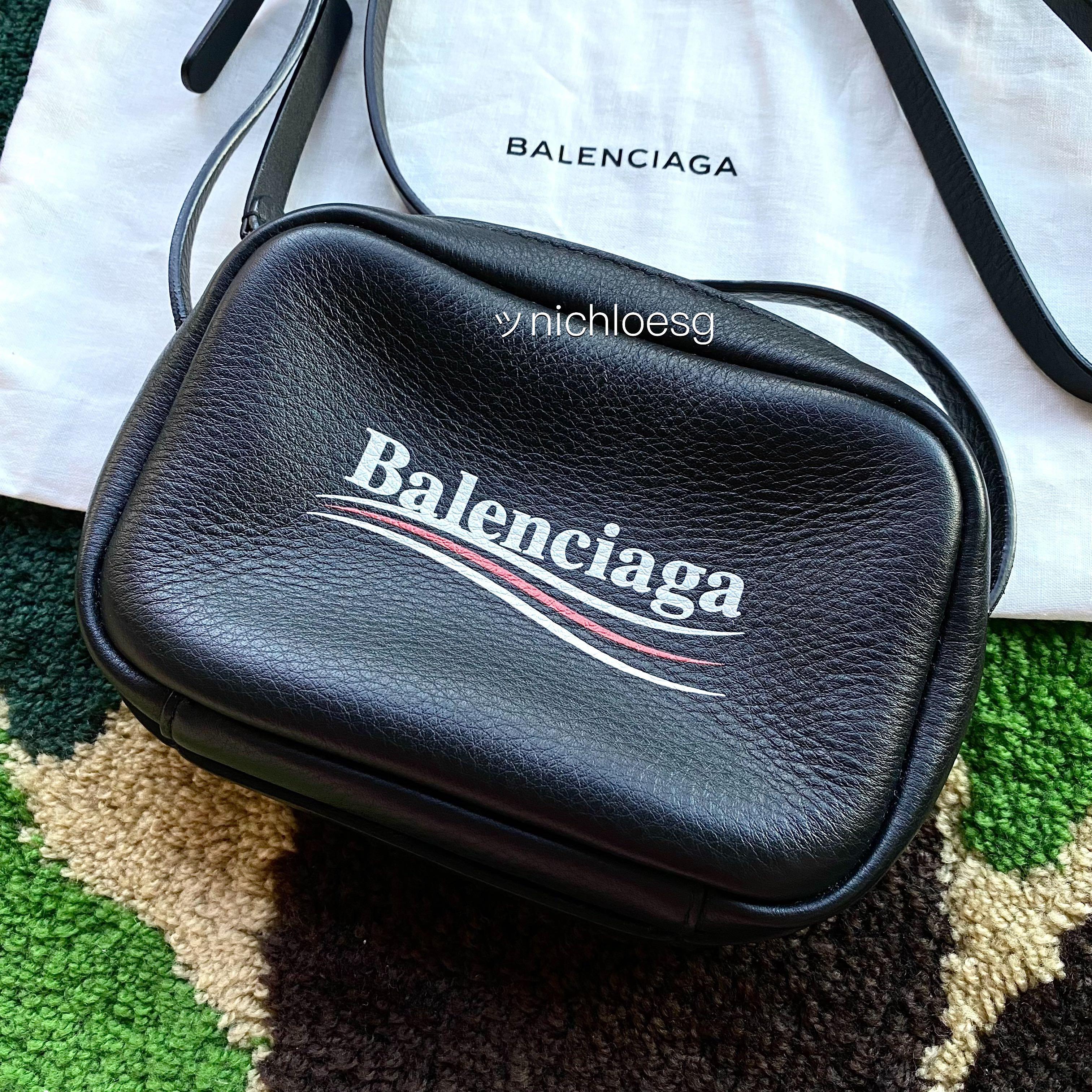 Balenciaga Everyday Camera Bag XS Black in Calfskin Leather with  Silvertone  US