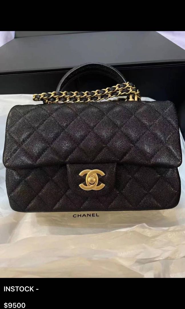 Chanel Classic Mini CF with Top Handle, Luxury, Bags & Wallets on Carousell
