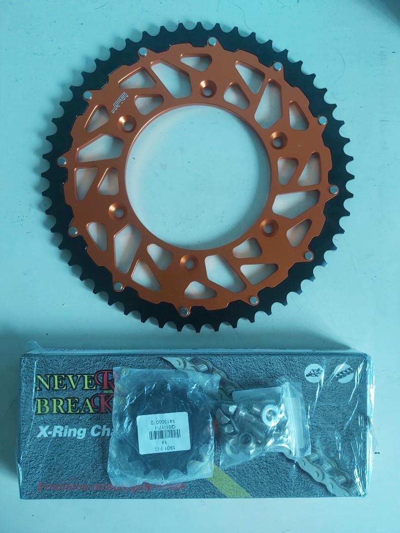 JFG Racing 52T Rear Sprocket Set (Orange), Motorbikes, Motorbike Parts