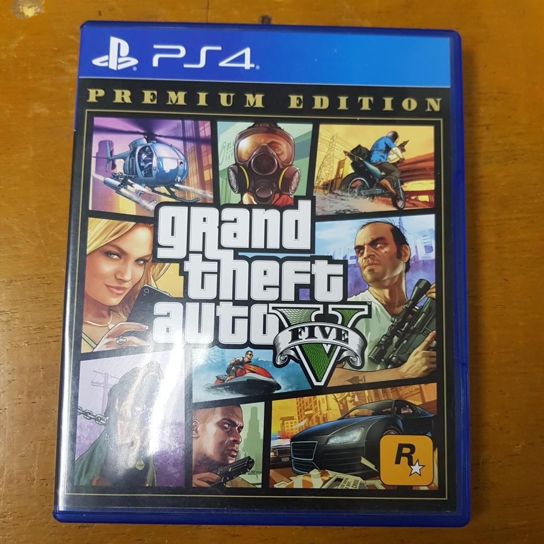 KASET PS4 GTA V PREMIUM EDITION REGION 3 + MAP, Video Game, Game di