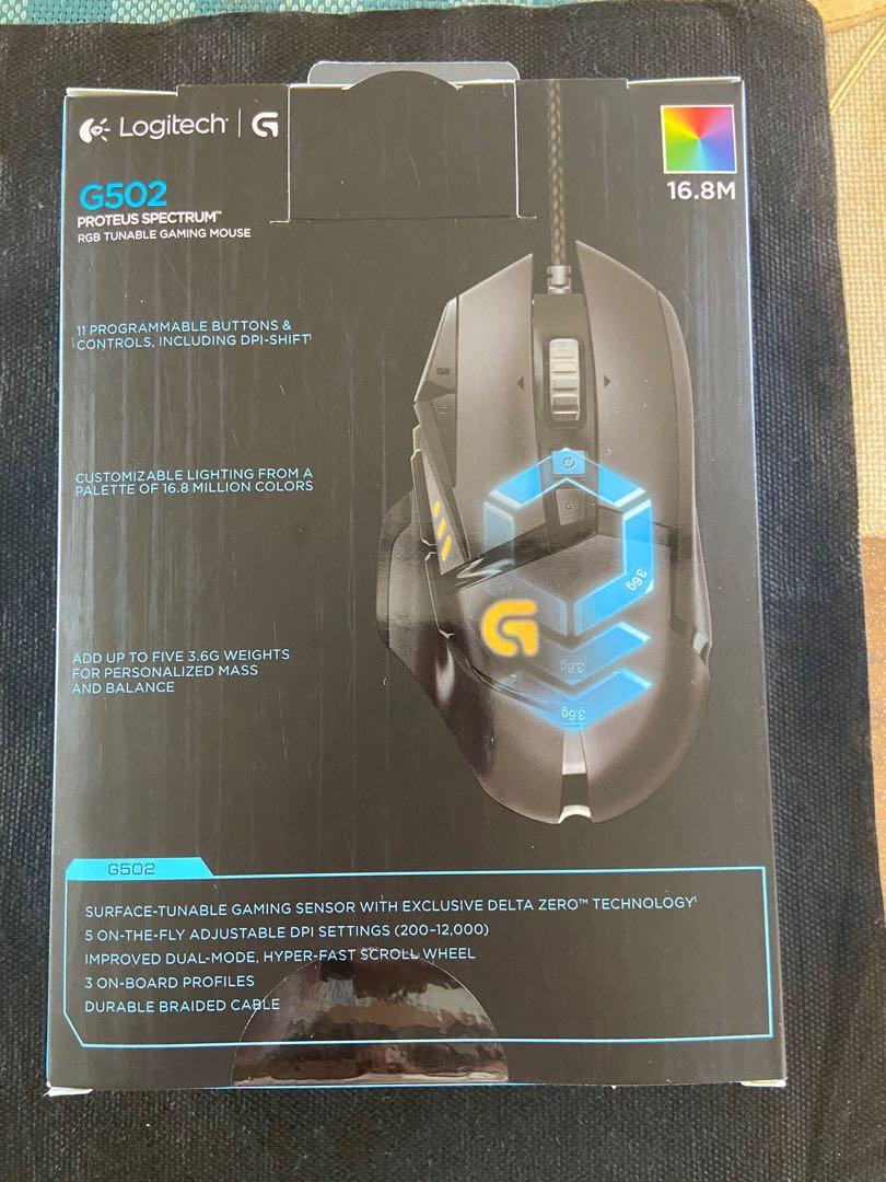  Logitech G502 Proteus Spectrum RGB Tunable Gaming Mouse, 12,000  DPI On-The-Fly DPI Shifting, Personalized Weight and Balance Tuning with  (5) 3.6g Weights, 11 Programmable Buttons : Electronics