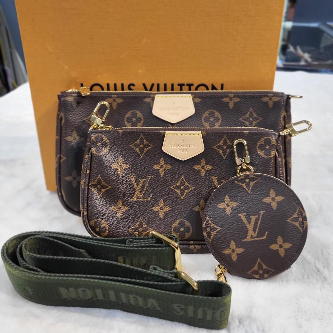Like new Louis Vuitton Lv multi Pochette accessories monogram khaki strap,  Luxury, Bags & Wallets on Carousell