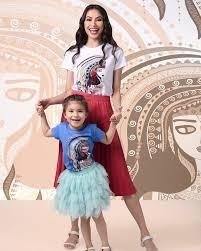 Plains and prints Mom and daughter shirts
