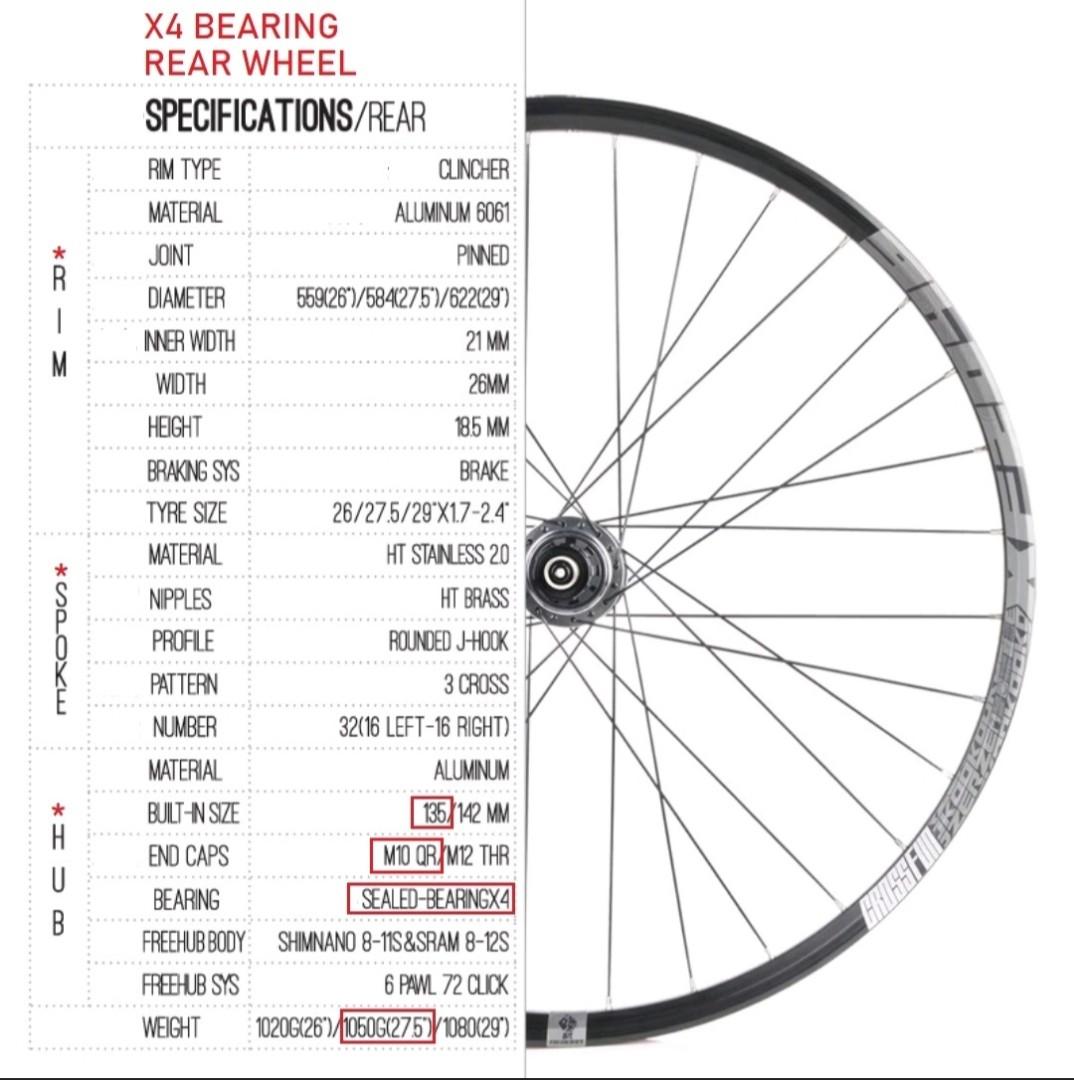 koozer wheelset MTB/ Road bike Wheelset 27.5", Sports Equipment