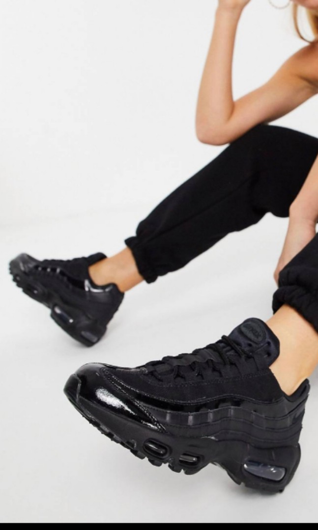 Nike Air Max 95 trainers shoe in triple black Women s Fashion