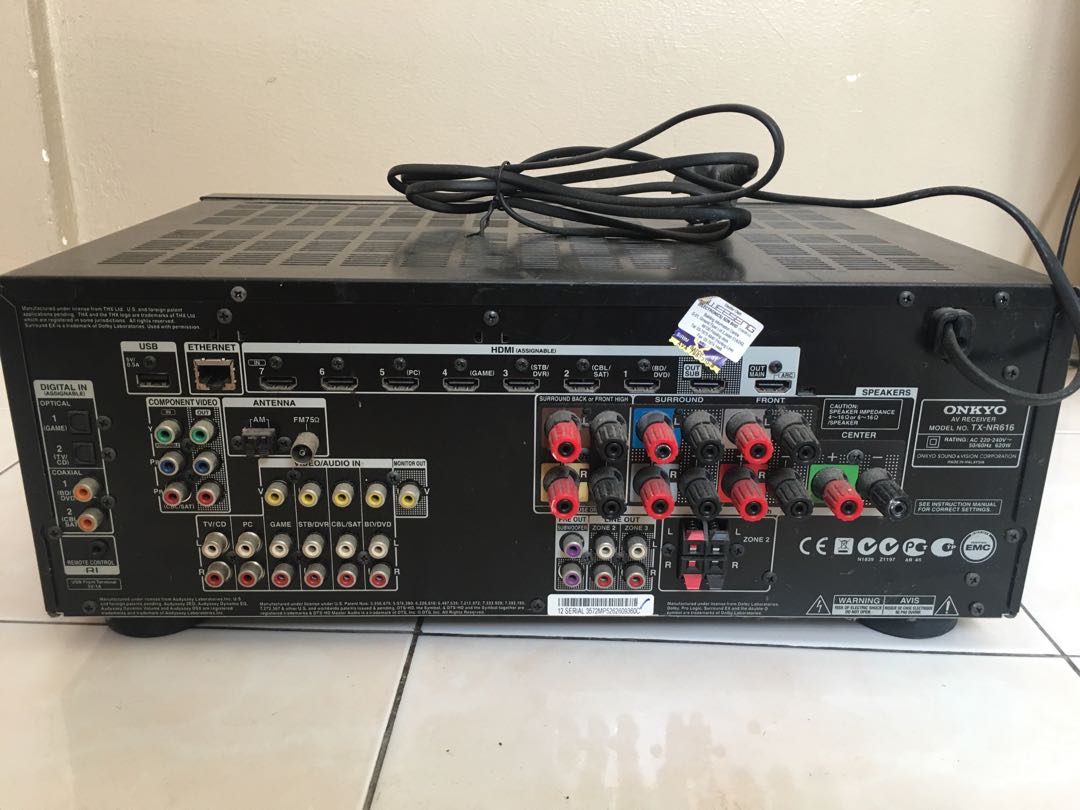 Onkyo AV Receiver TX NR616, Audio, Soundbars, Speakers & Amplifiers on