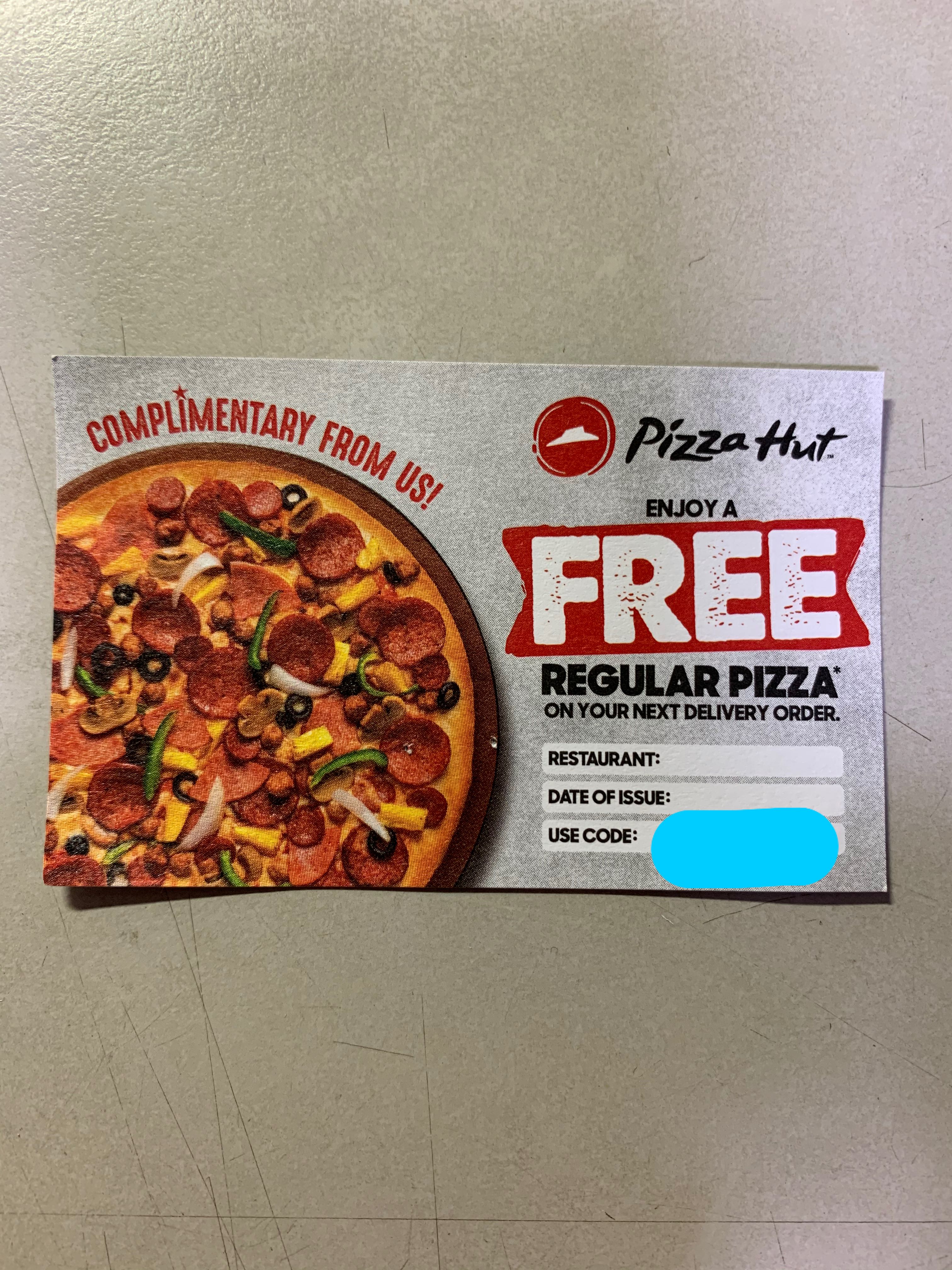 Pizza Hut Free Regular Pizza, Tickets & Vouchers, Vouchers on Carousell
