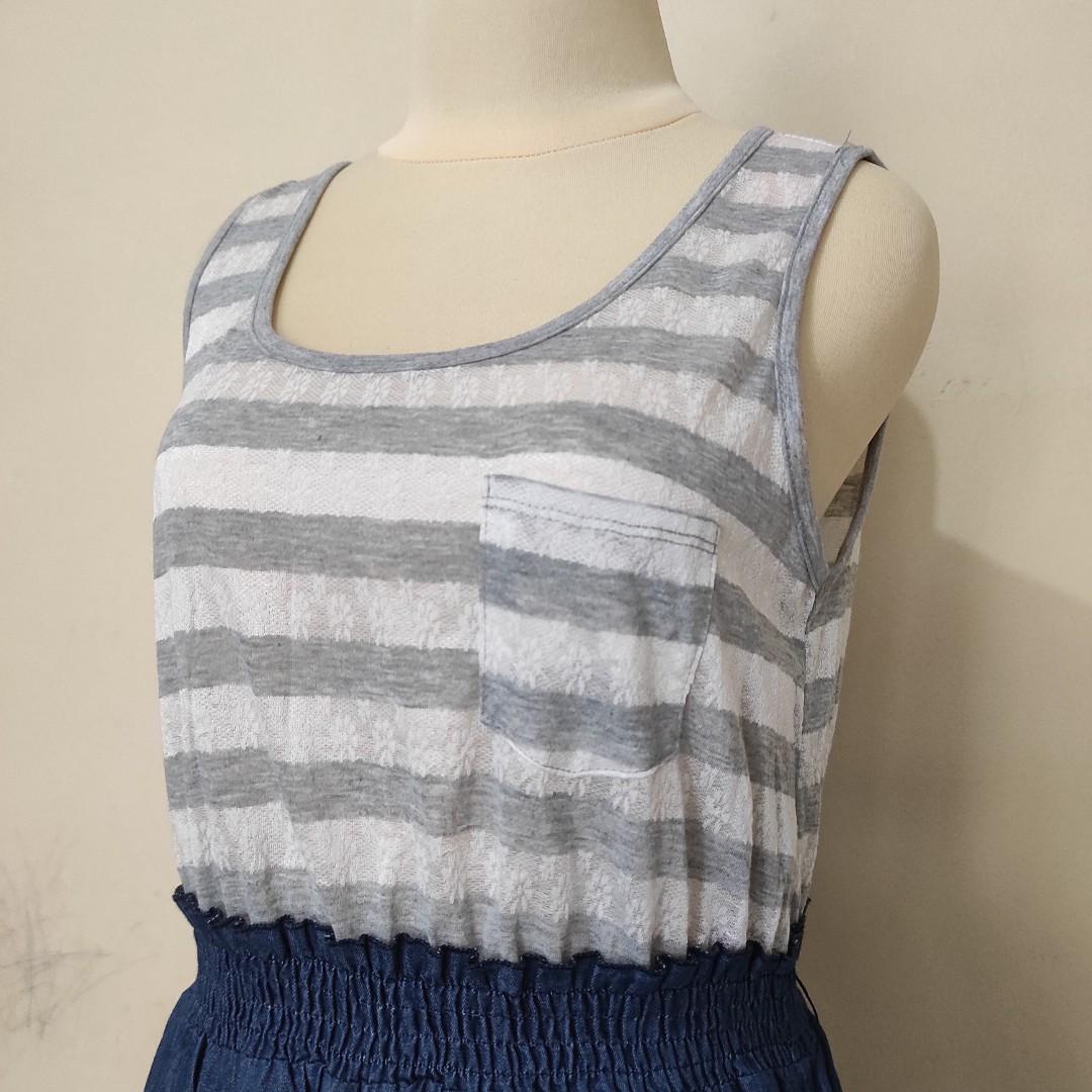 PRELOVED] DISKON MINI DRESS CASUAL MURAH BAHAN KOMBINASI