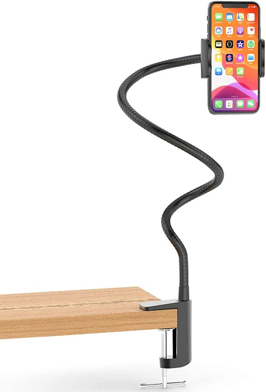 Stainless Steel Gooseneck Cell Phone Holder, Universal 360° Flexible