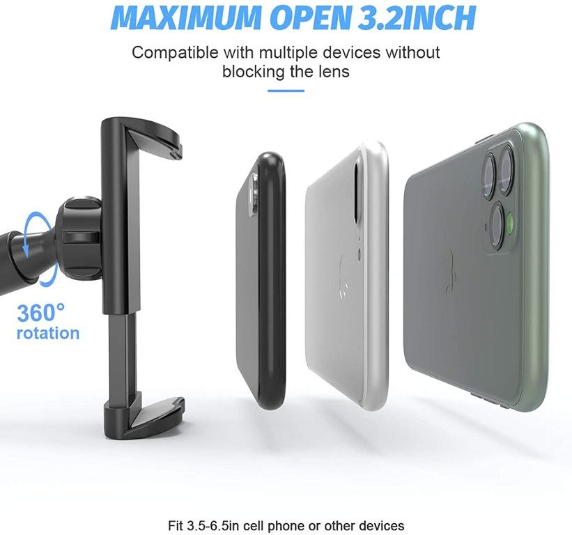 Stainless Steel Gooseneck Cell Phone Holder, Universal 360° Flexible