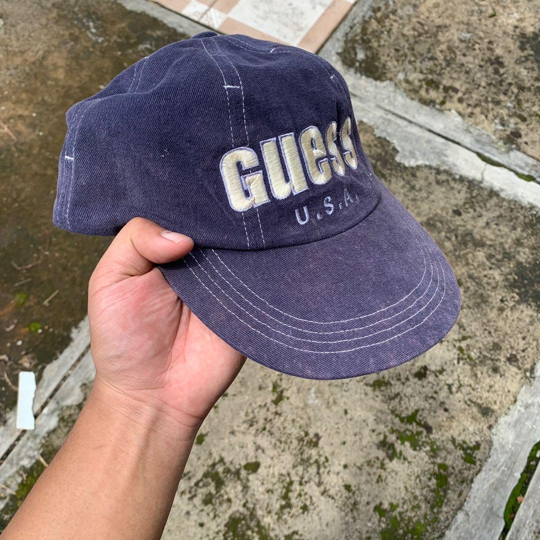 Topi Vintage 6 Panel Guess USA, Fesyen 