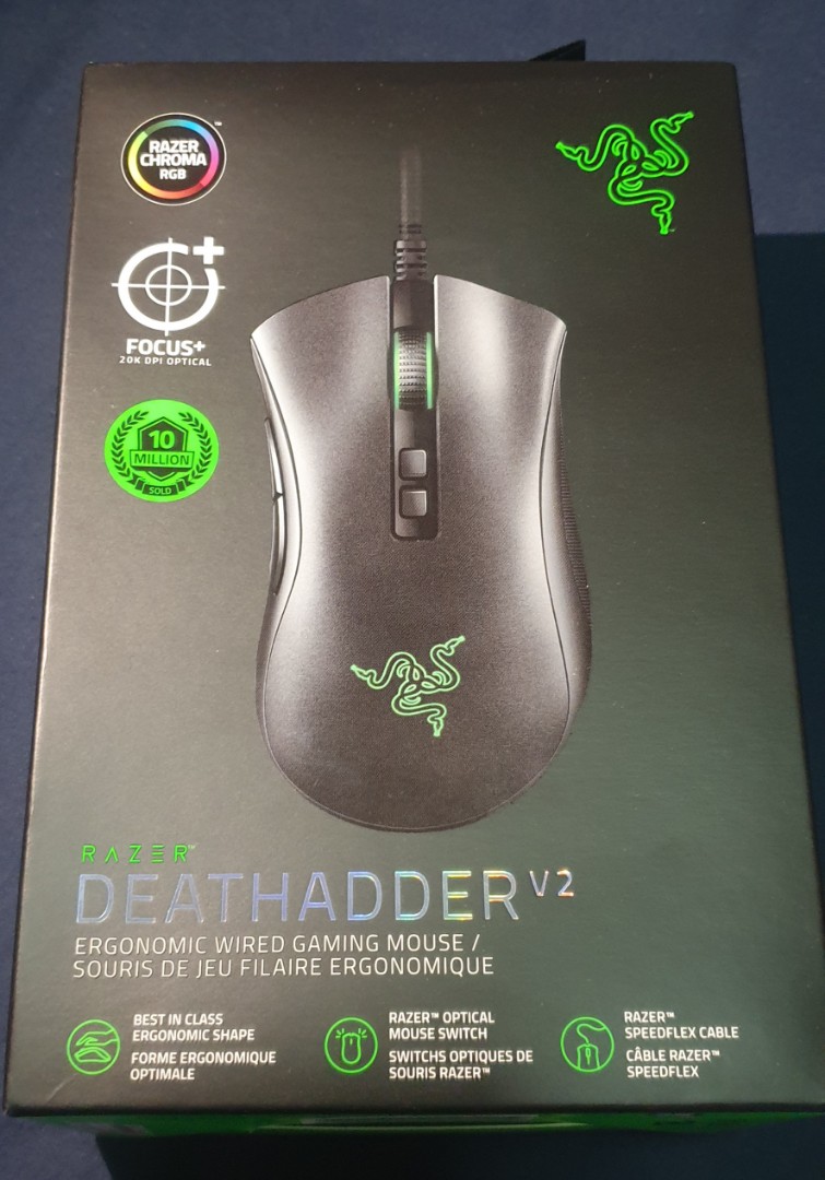 Razer RZ01-03210100-R3U1 DeathAdder v2 Gaming Mouse: 20K DPI Optical ...