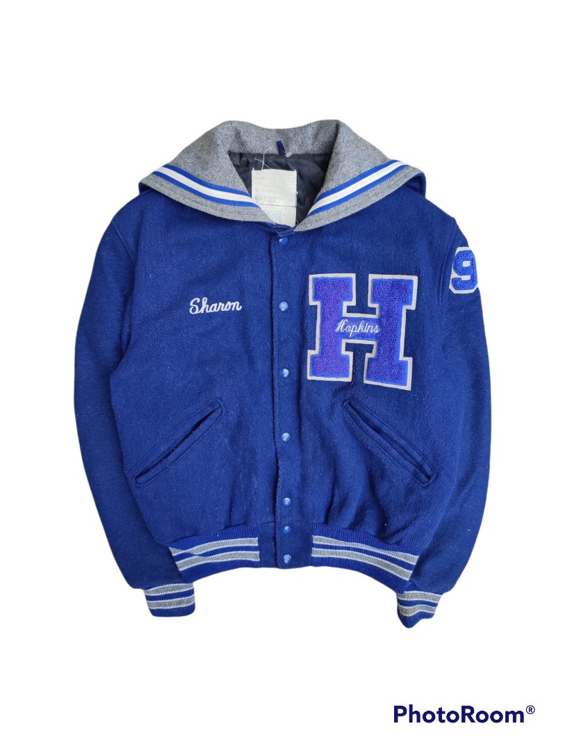 Vintage 80's Wool Sailor Collar Hopkins School Varsity Jacket., Men's Fashion, Coats, Jackets