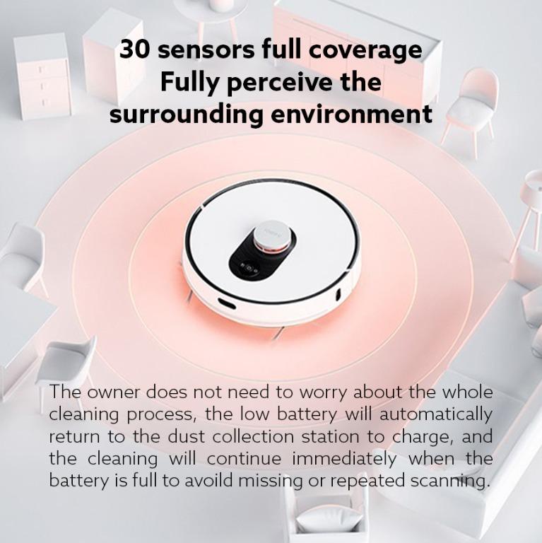 Xiaomi ROIDMI EVE PLUS Smart Robot Vacuum Mop Cleaner With Self Dust Collection Bin Dock, TV