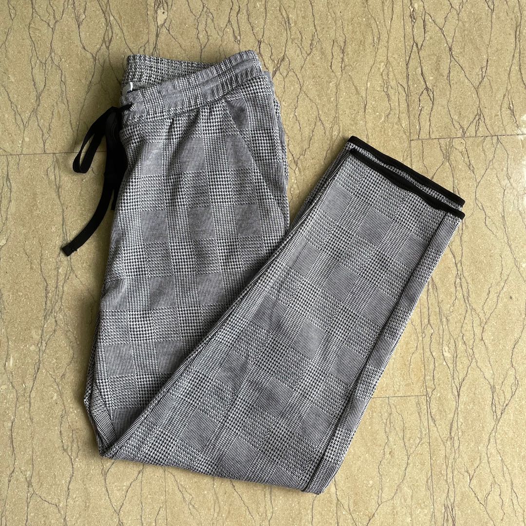 Zara Grey Plaid Sweatpants, Women's 