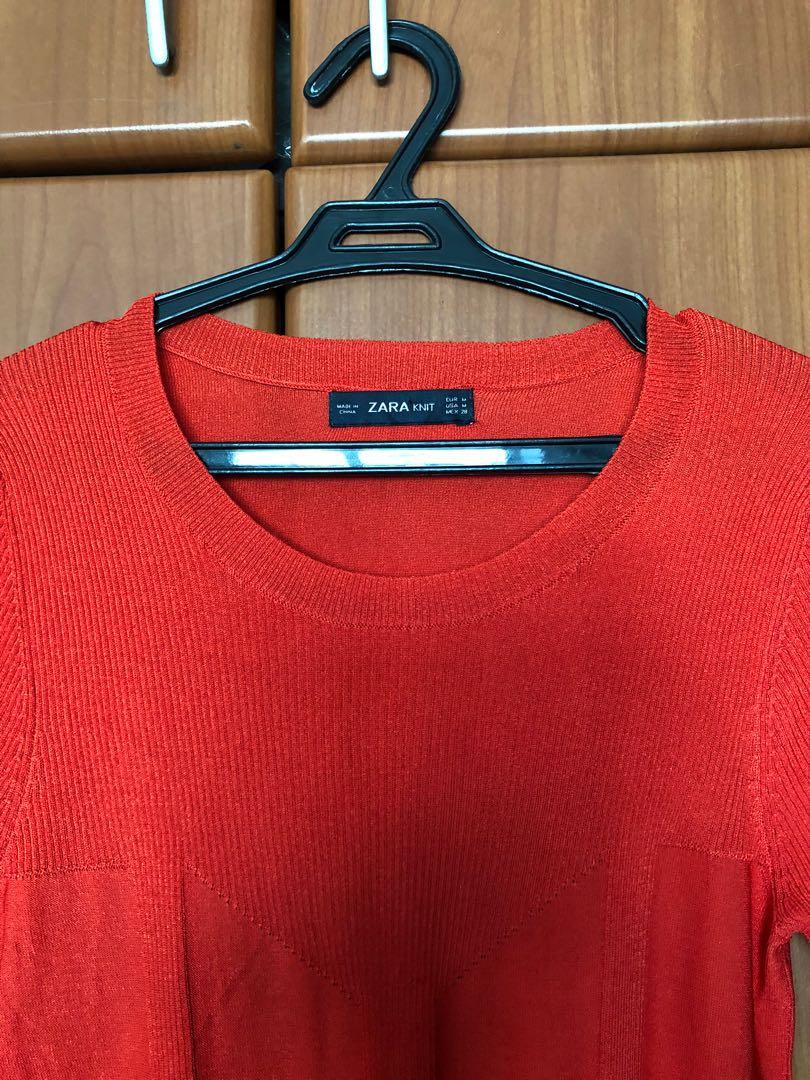 zara red shirt