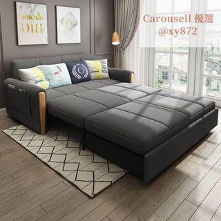 0079順豐送貨上門 儲物梳化床 小戶型單人雙人多功能布藝沙發床 sofa bed 可升級乳膠墊