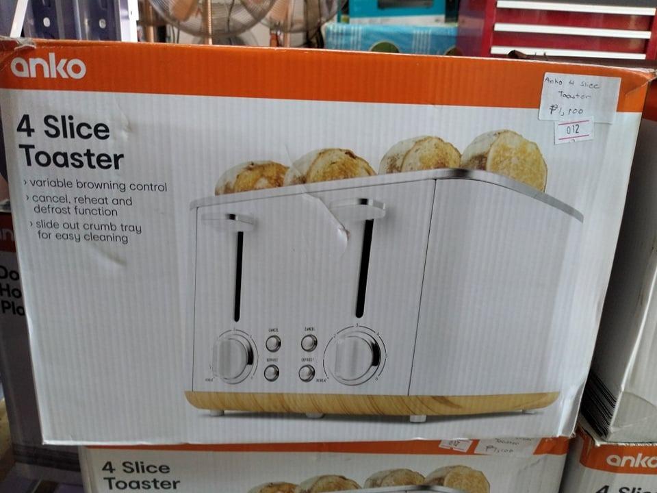 4-slice Bread Toaster (Category: Ovens & Toasters) located in San Pedro. Submitted by aussie.surplustore (Listing ID 1132942515, Image 3). Description: Anko 4-slice Bread Toaster Price: 1,100 -Australian Based items -can be classified as mall pull-out / factory overruns or open box -Tested and Working -Available for pick-up or delivery only -No COD; payment first for the item -Purchase service from the courier is allowed - book the delivery on yo