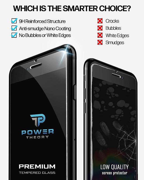 iPhone SE 2 / iPhone SE 3 Tempered Glass Screen Protector [2-Pack] – Power  Theory