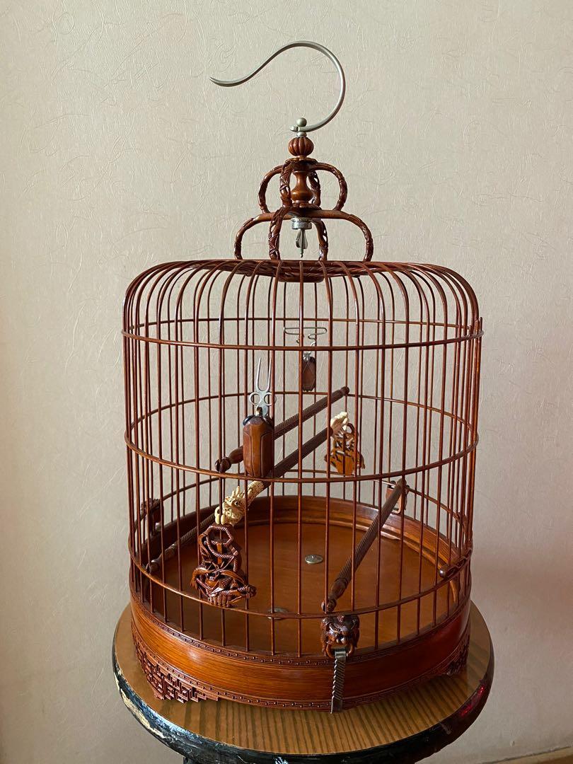 鳥籠雀籠中式收藏美品vintage bird cage home decor, 寵物用品, 寵物家 ...