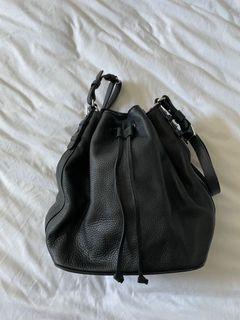 Black Danier Leather Bucket Bag 10” X 12” great condition