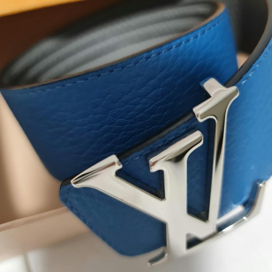 Silver LV blue black belt, Men's Fashion, Watches & Accessories, Belts on  Carousell
